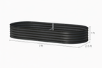 Black Galvanized Steel Raised Garden Bed – 7' x 3' x 1' – Oval Planter