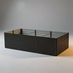 Dark Grey Galvanized Steel Raised Garden Bed – 8' x 4' x 2' – Rectangular Planter