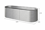 Oval Raised Garden Bed — 6′×2′, 22″ Deep