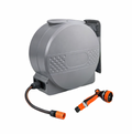 Korva 30m Auto-Retract Wall Mounted Garden Hose Reel with 8-Pattern Spray Nozzle