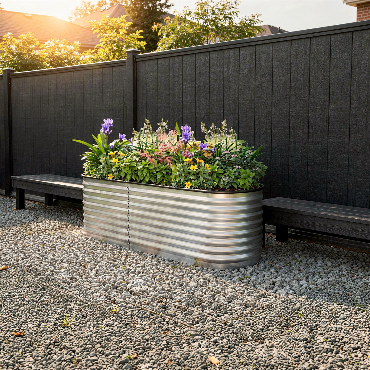 Oval Raised Garden Bed — 6′×2′, 22″ Deep