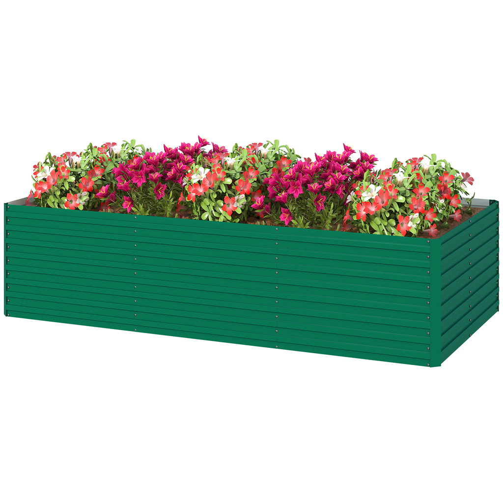 Dark Grey Galvanized Steel Raised Garden Bed – 8' x 4' x 2' – Rectangular Planter