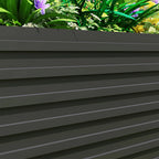 Dark Grey Galvanized Steel Raised Garden Bed – 8' x 4' x 2' – Rectangular Planter