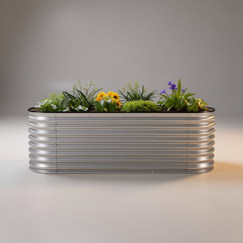 Oval Raised Garden Bed — 6′×2′, 22″ Deep